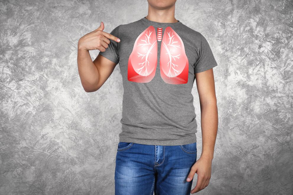 Abbildung der Lunge eines Mannes